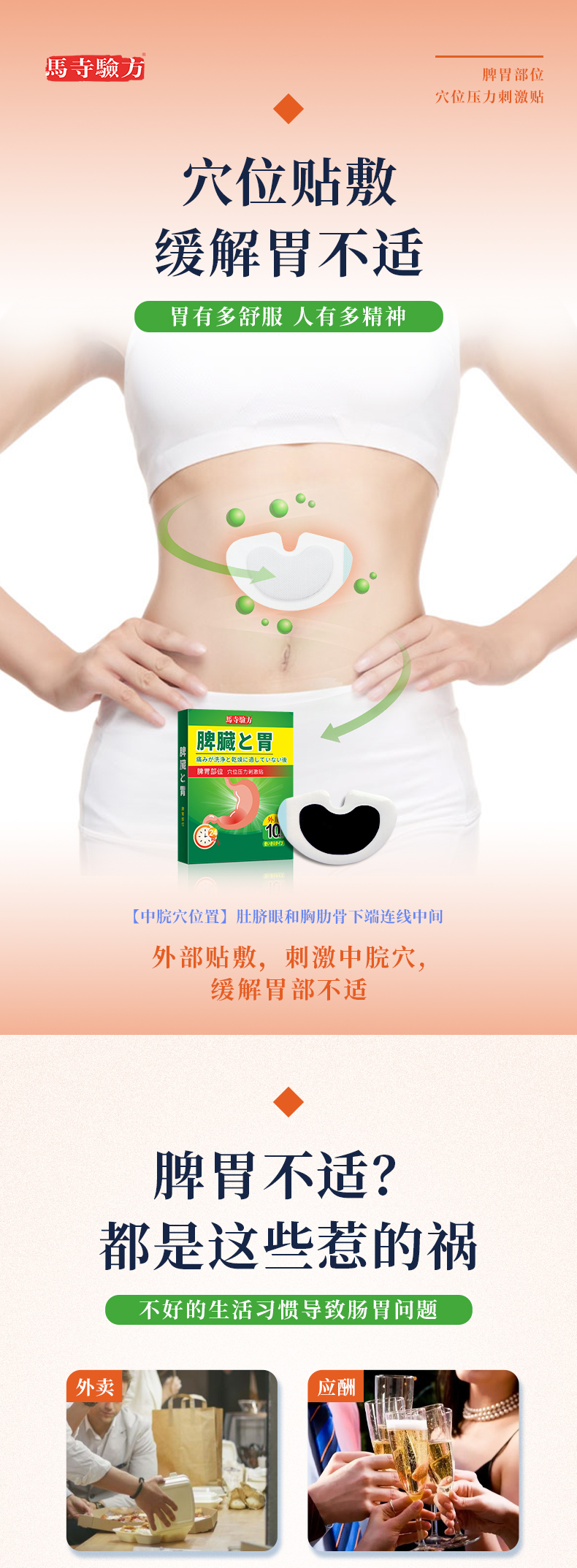 脾胃貼的正確貼法圖片，脾胃貼貼在哪個位置，兒童脾胃貼位置圖